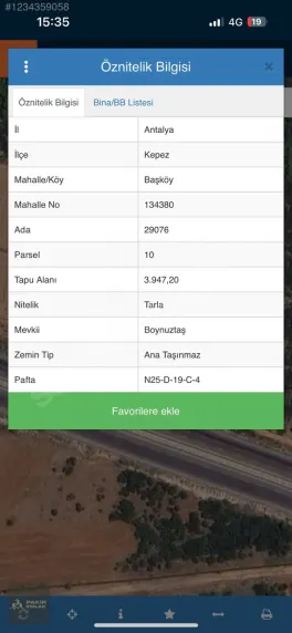 Kepez Başköyde Yola Cephe 3.947 m² Tarla — fotoğraf 2